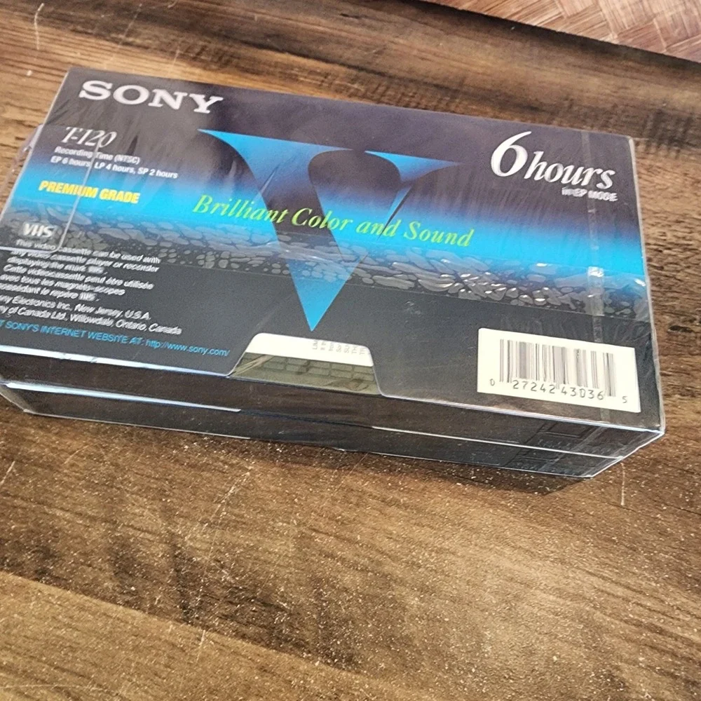 Sony 6 Hrs T-120 VHS‎ VCR Tapes Blank Premium Grade Brand New Wrapped Lot of 2